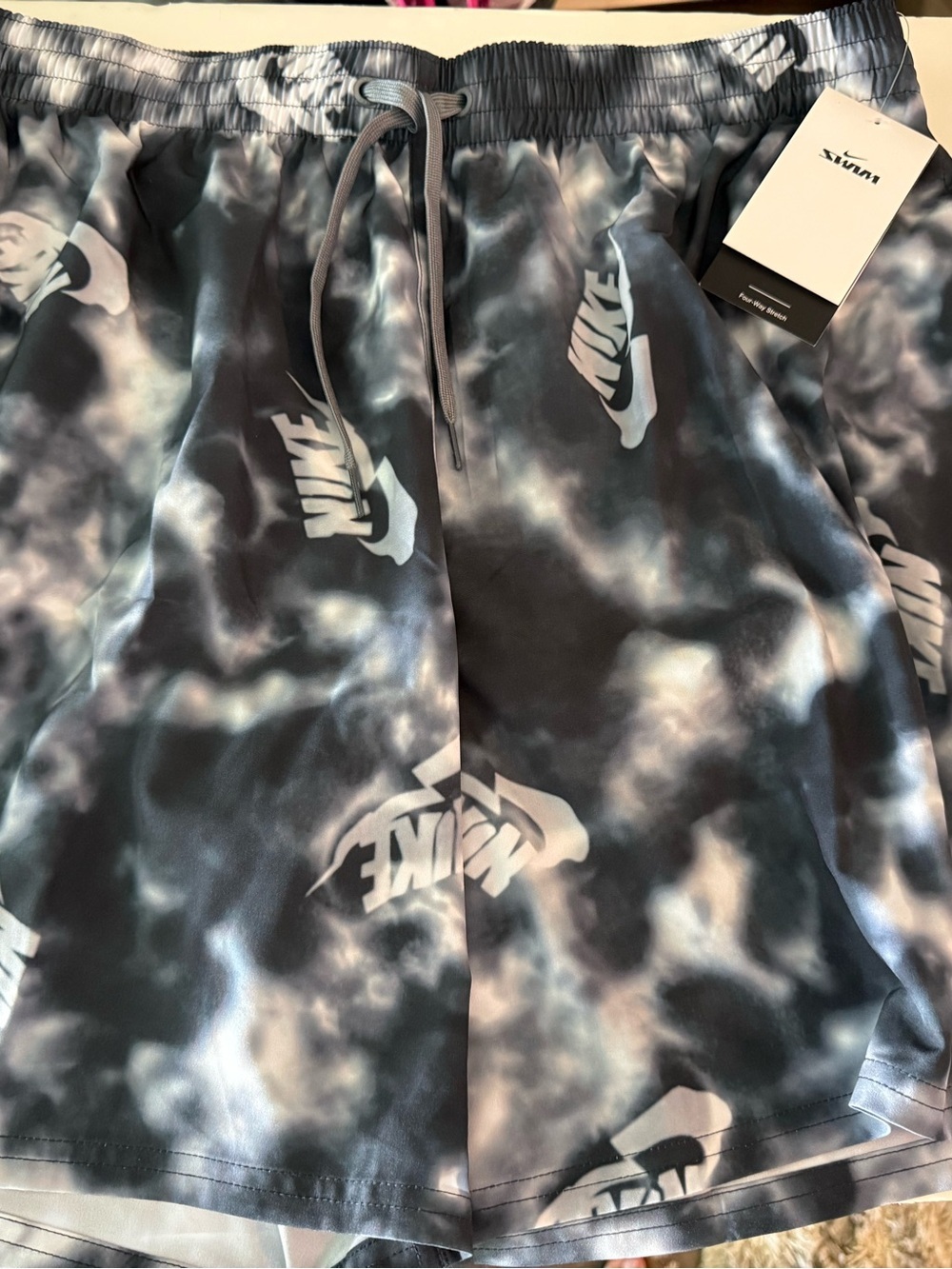 Nike Black and Gray mens swim shorts NWT